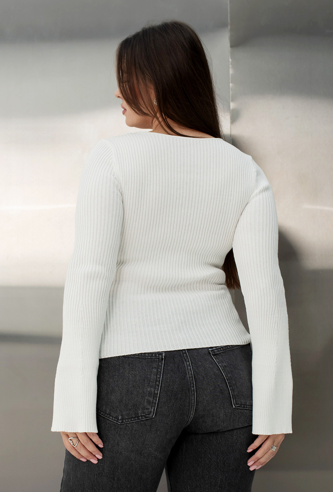 Молочна в'язана кофта з серцем —  625260. Maritel. Зображення 2