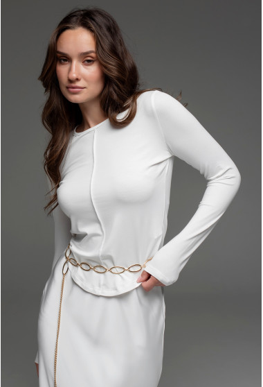 Молочний віскозний лонгслів. Maritel. Зображення 7