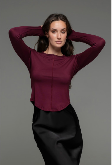 Вишневий віскозний лонгслів. Maritel. Зображення 11