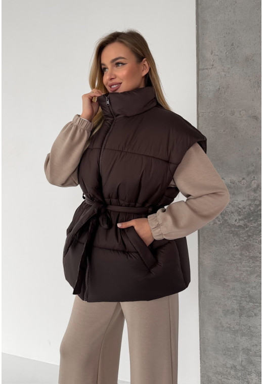 Жилет oversize шоколадний. Maritel. Зображення 8 Жилет oversize шоколадний. Maritel. Зображення 8