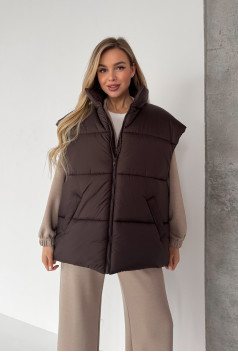 Жилет oversize шоколадный. Maritel. Изображенние 4 Жилет oversize шоколадный. Maritel. Изображенние 4