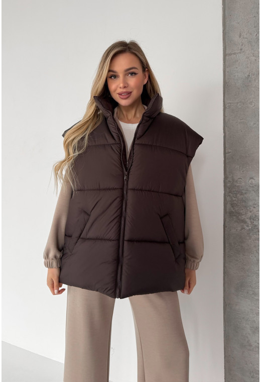 Жилет oversize шоколадний. Maritel. Зображення 11 Жилет oversize шоколадний. Maritel. Зображення 11