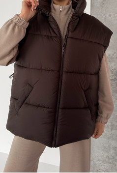 Жилет oversize шоколадный. Maritel. Изображенние 6 Жилет oversize шоколадный. Maritel. Изображенние 6