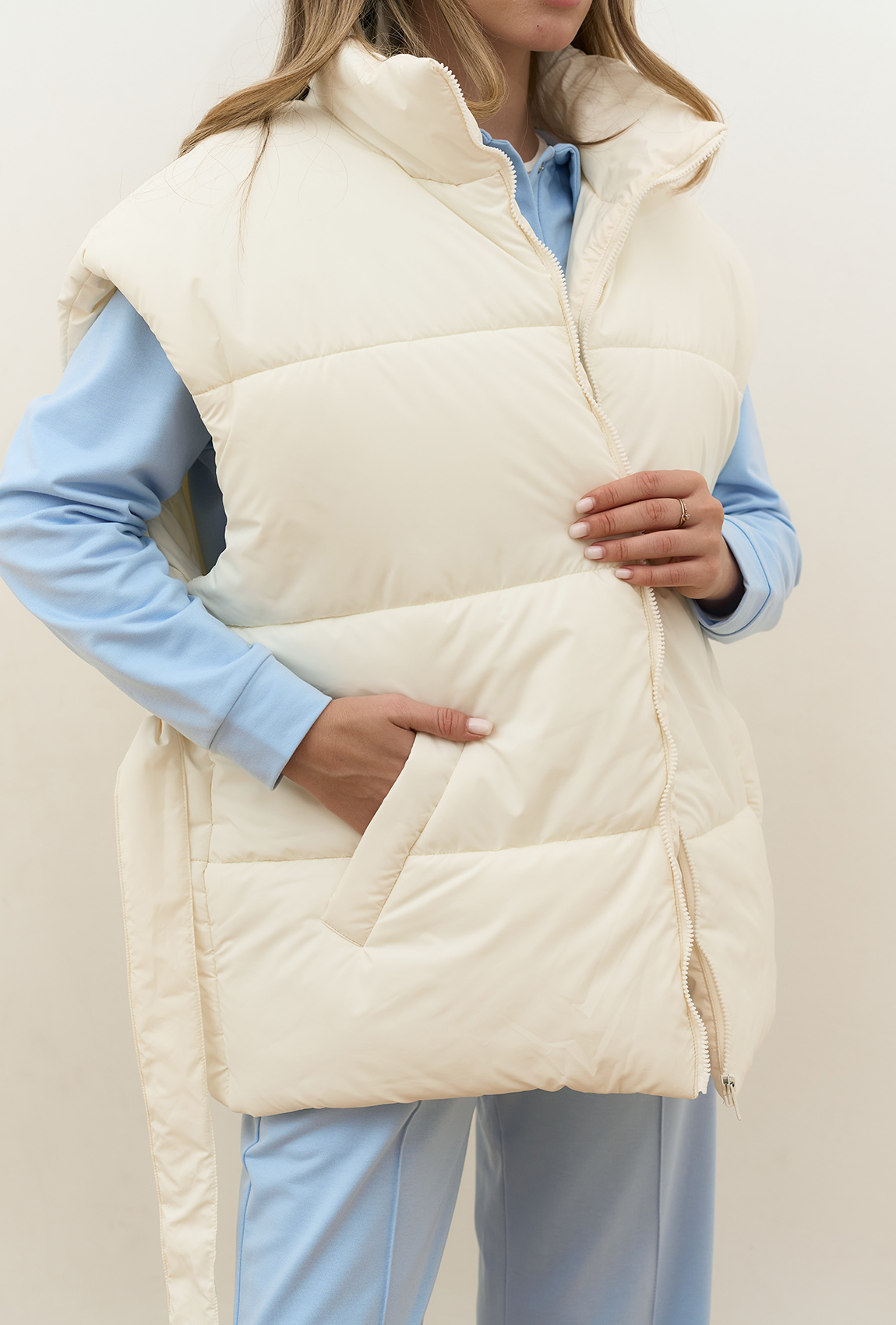 Жилет oversize молочний. Maritel. Зображення 9