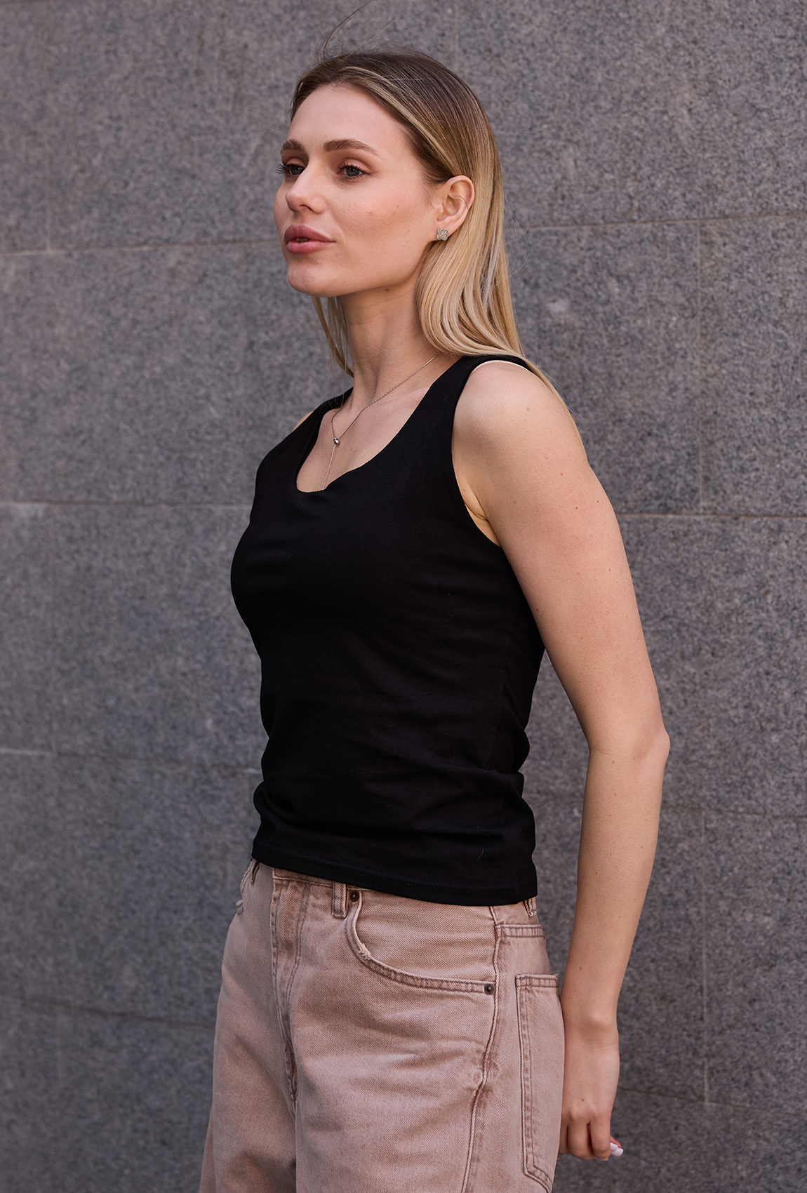 Майка кулир черная. Maritel. Изображенние 1