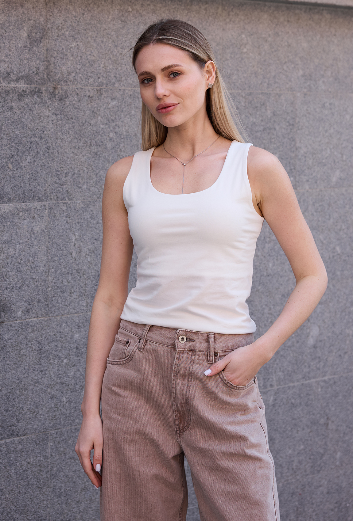 Майка кулир молочная. Maritel