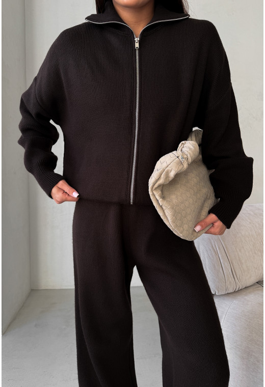 Костюм в'язаний з блискавкою шоколадний. Maritel. Зображення 6