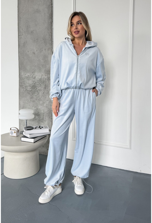 Костюм велюровий з затяжками блакитний. Maritel. Зображення 1