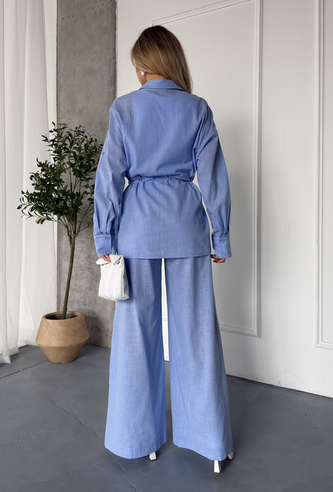 Костюм из льна голубой. Maritel. Изображенние 2
