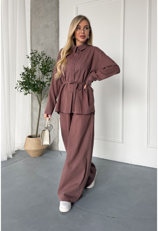 Костюм из льна шоколадный. Maritel. Изображенние 6