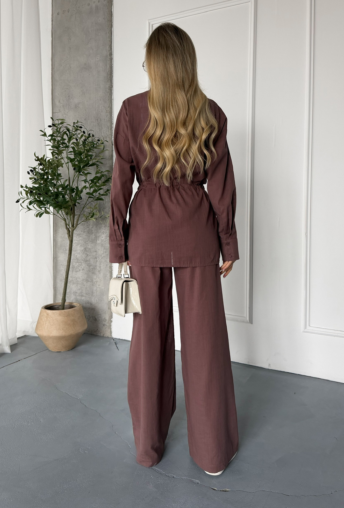 Костюм из льна шоколадный. Maritel. Изображенние 2