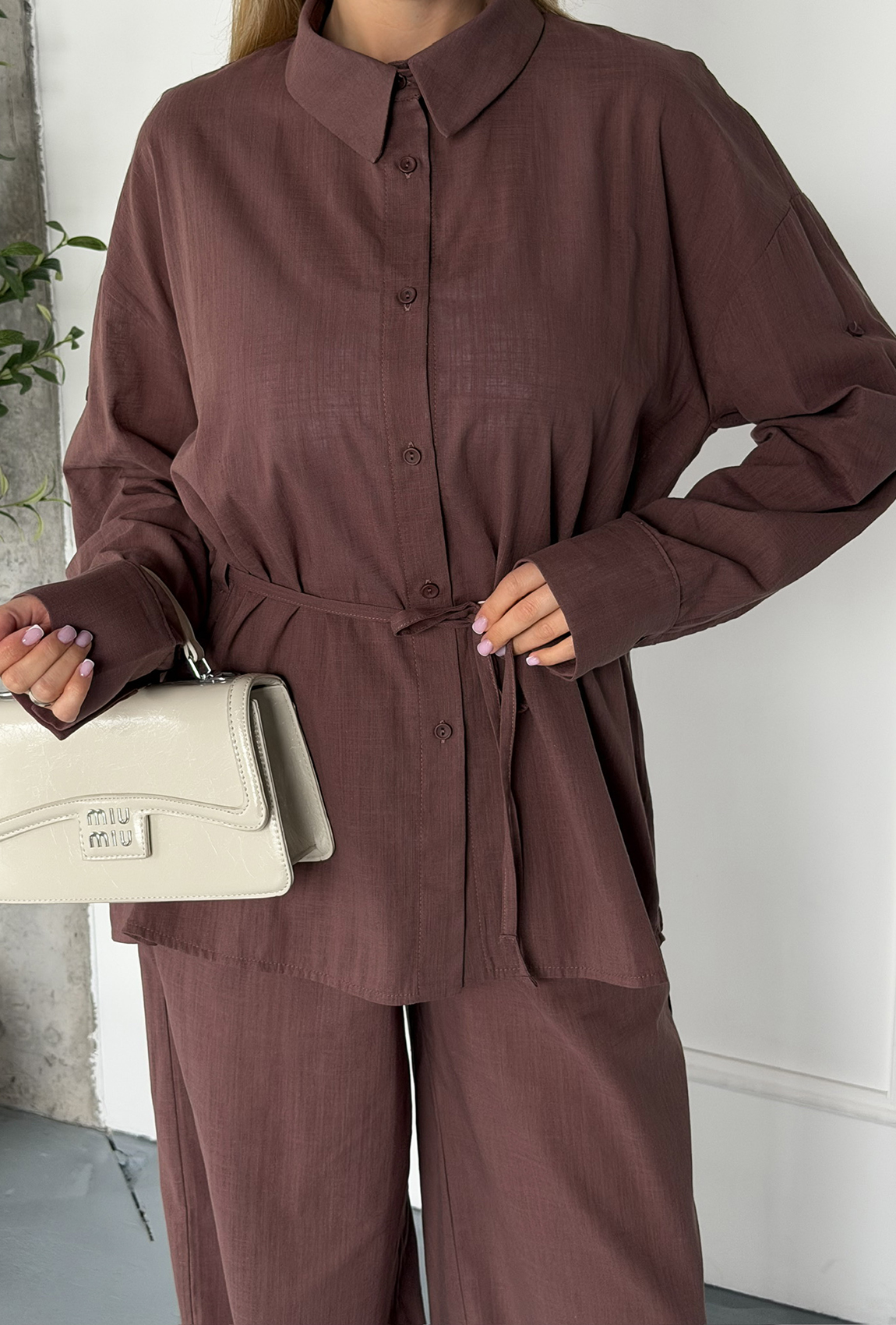Костюм из льна шоколадный. Maritel. Изображенние 4