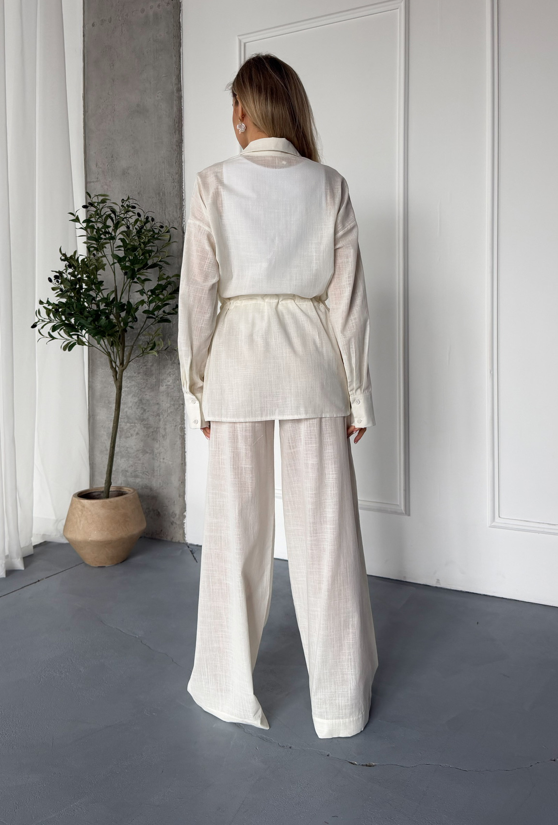 Костюм из льна молочный. Maritel. Изображенние 2