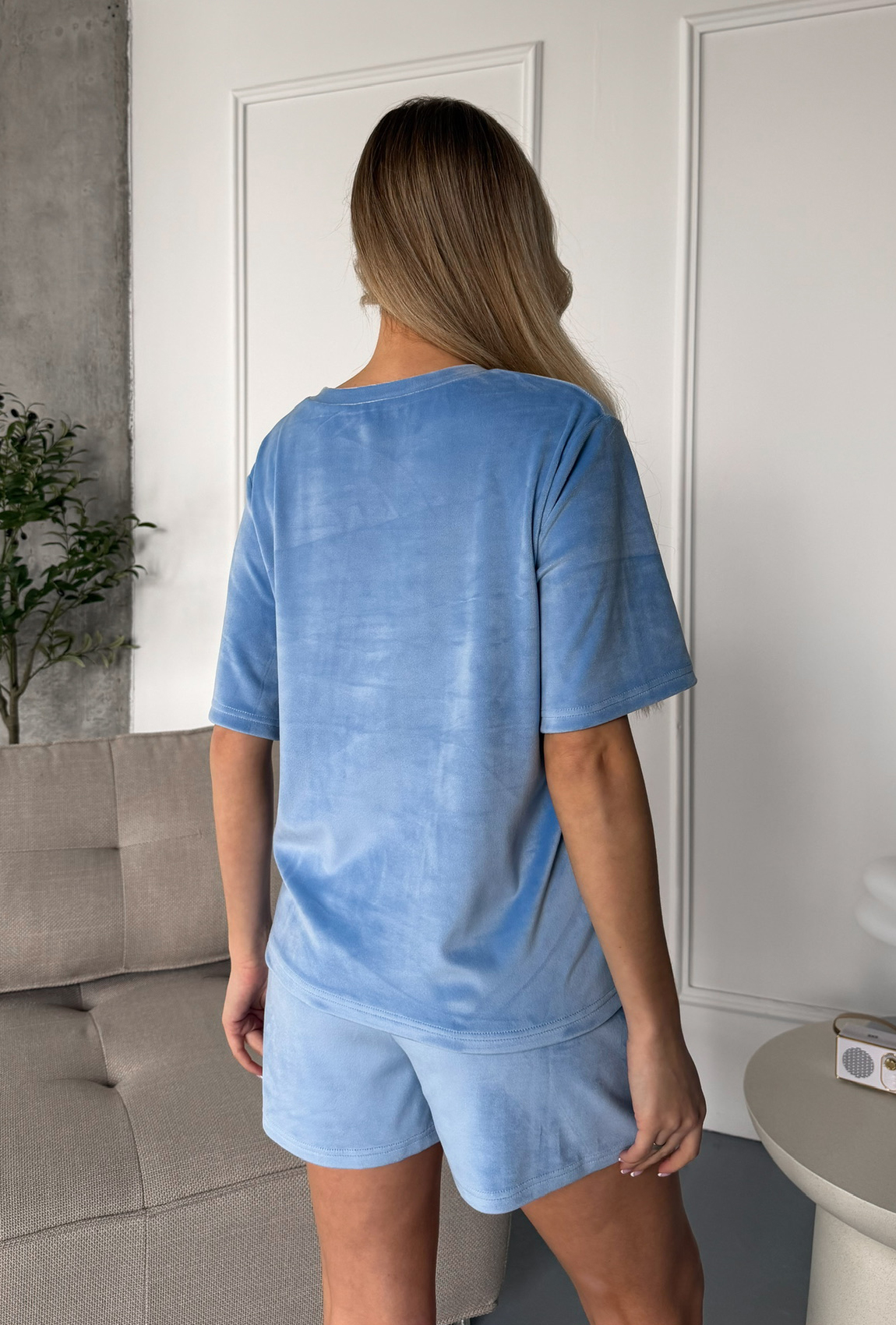 Піжама обрі з шортами блакитна. Maritel. Зображення 2