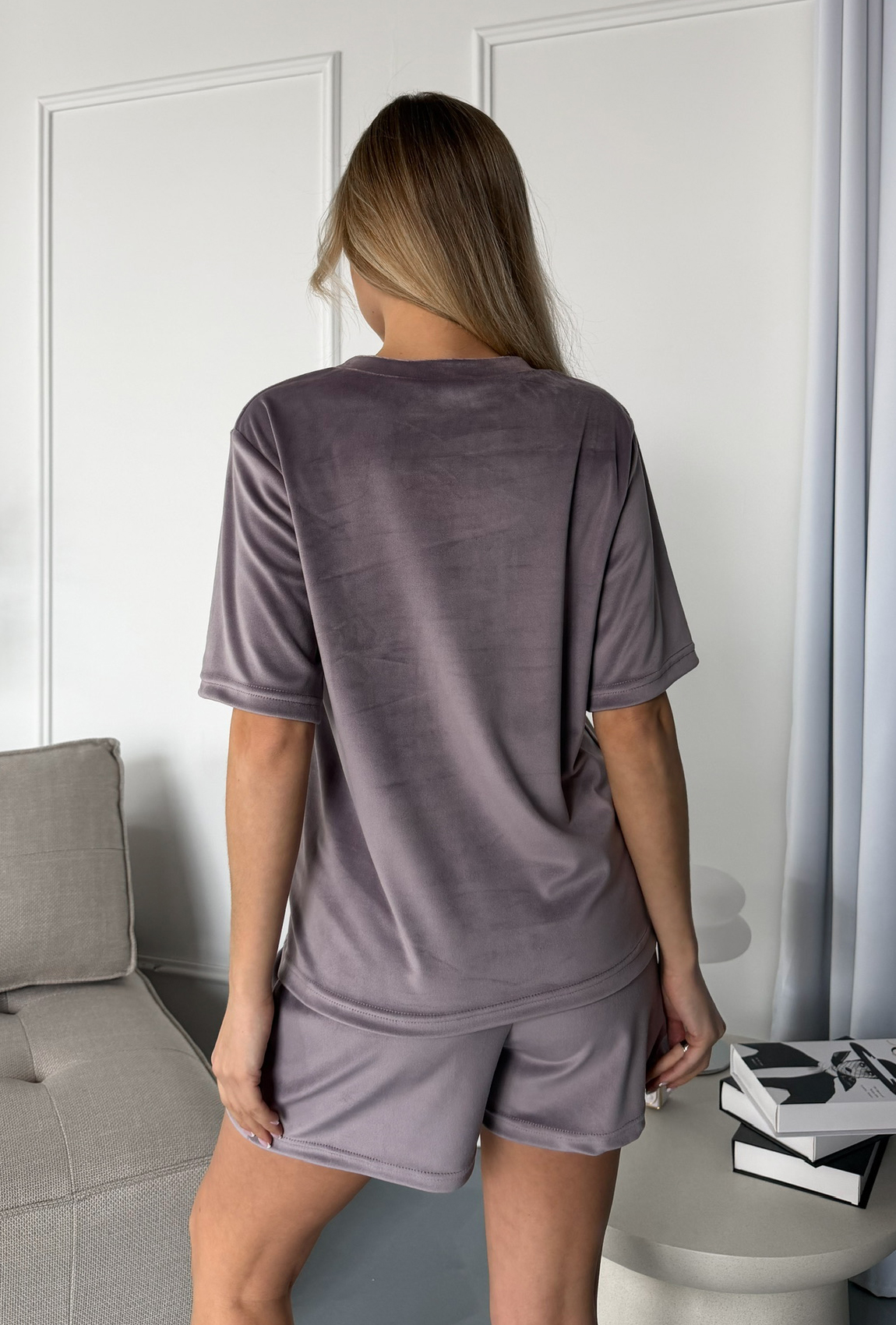Піжама обрі з шортами темна лаванда. Maritel. Зображення 2