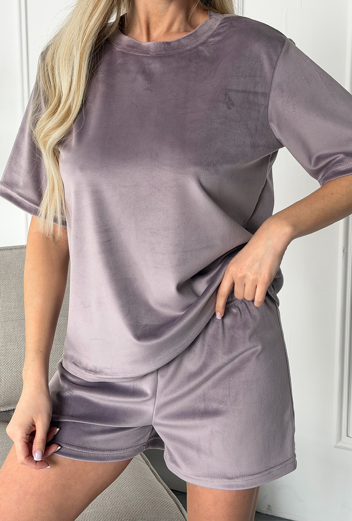Піжама обрі з шортами темна лаванда. Maritel. Зображення 5