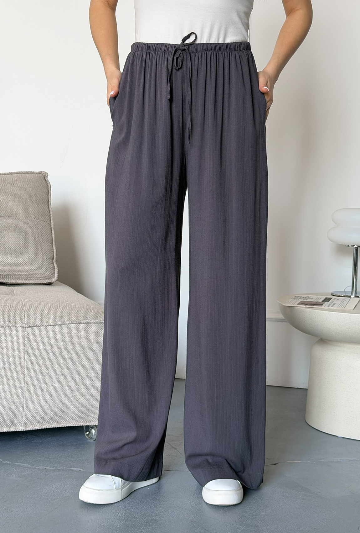 Графитовые штаны лен-штапель. Maritel. Изображенние 4