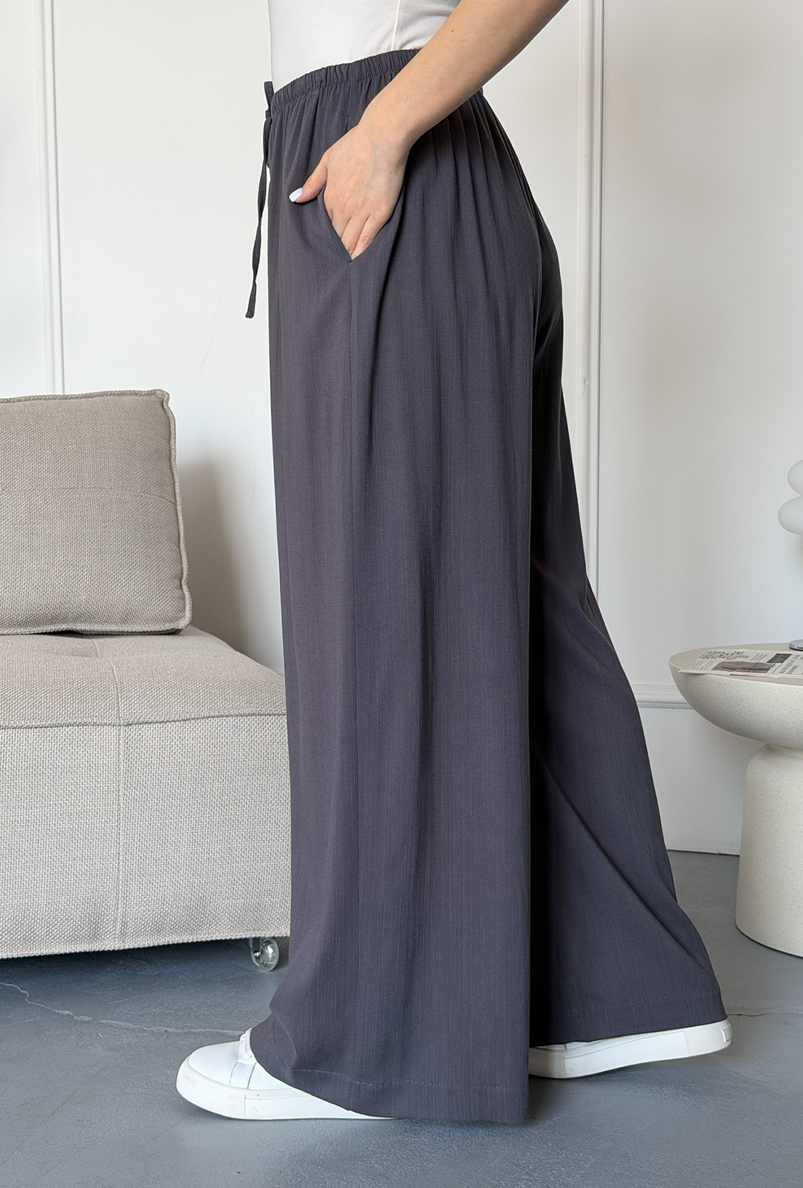 Графитовые штаны лен-штапель. Maritel. Изображенние 6