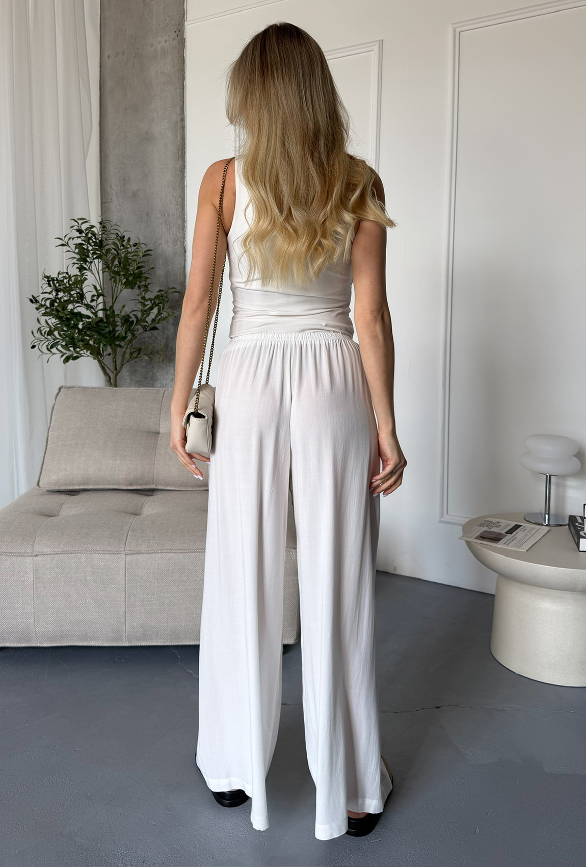 Брюки лен-штапель молочные. Maritel. Изображенние 2