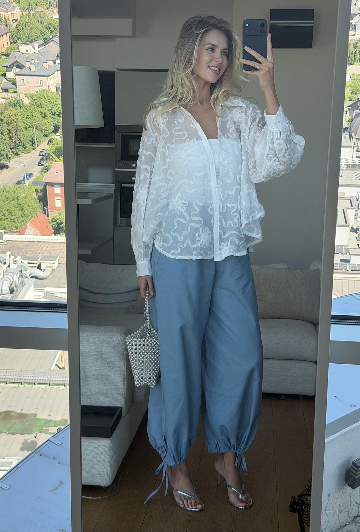 Сорочка тенсел квітка біла. Maritel. Зображення 3