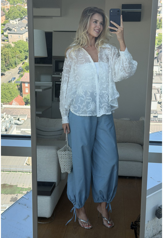 Сорочка тенсел квітка біла. Maritel. Зображення 4