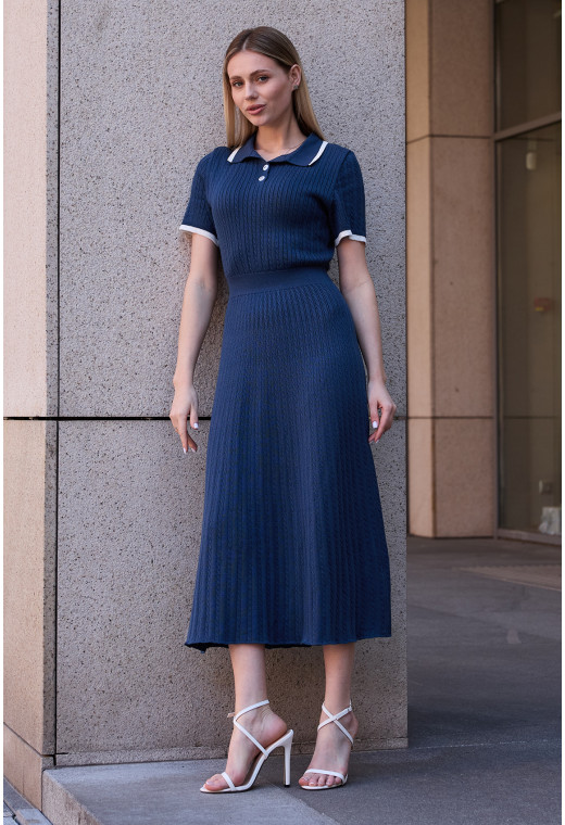 Платье вязка поло косы синее. Maritel. Изображенние 4 Платье вязка поло косы синее. Maritel. Изображенние 4