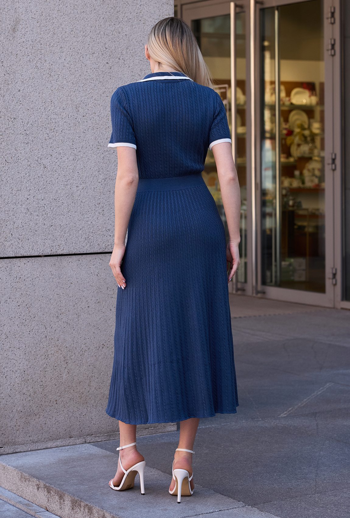 Платье вязка поло косы синее. Maritel. Изображенние 2 Платье вязка поло косы синее. Maritel. Изображенние 2
