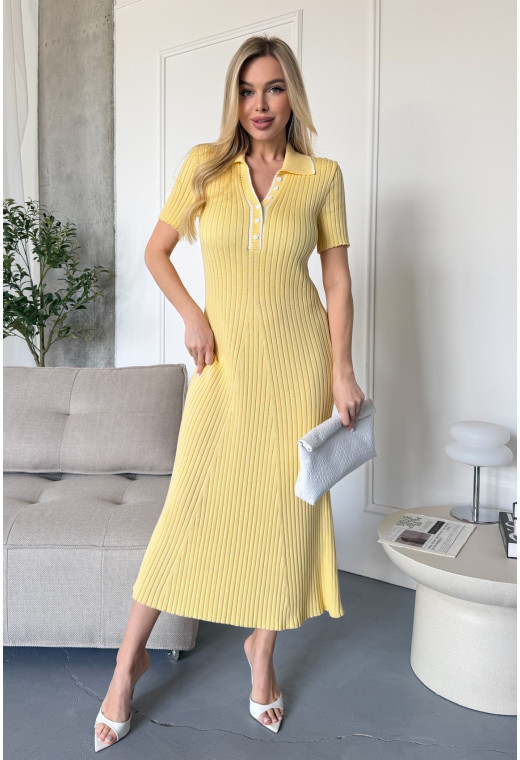 Платье вязка с пуговицами лимон. Maritel. Изображенние 5