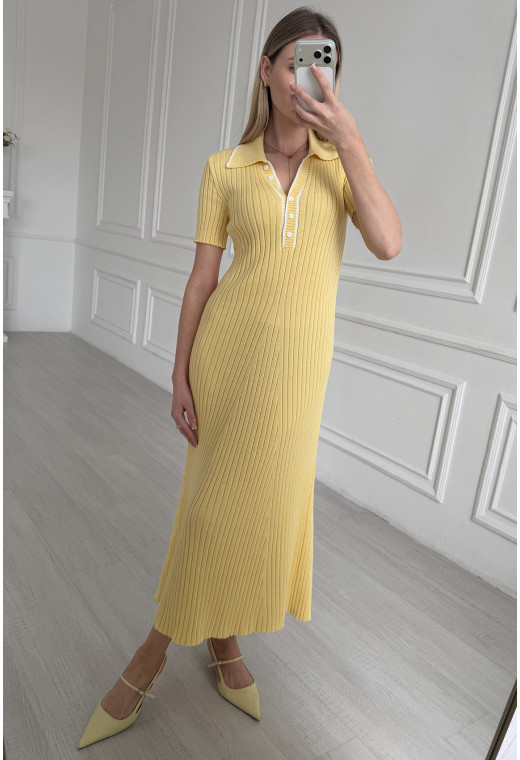 Платье вязка с пуговицами лимон. Maritel. Изображенние 5
