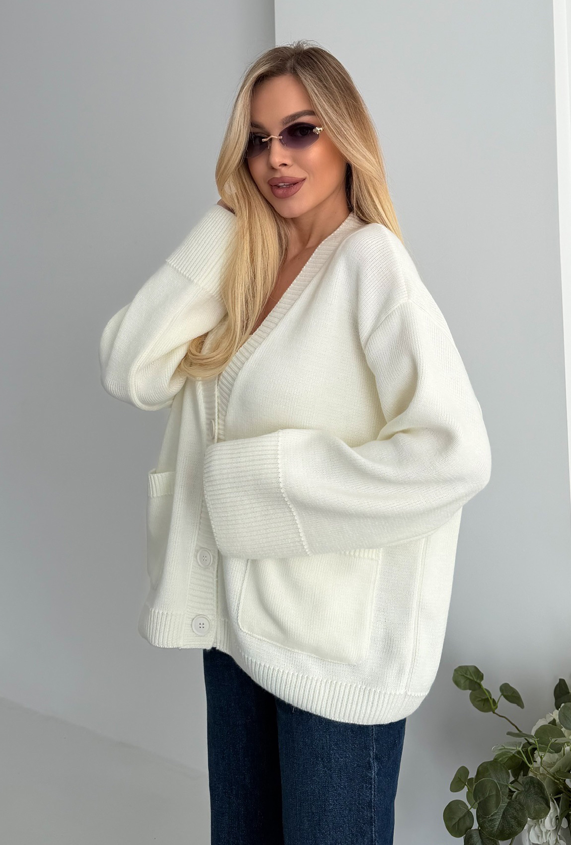 Кардиган вязка молочный. Maritel. Изображенние 1