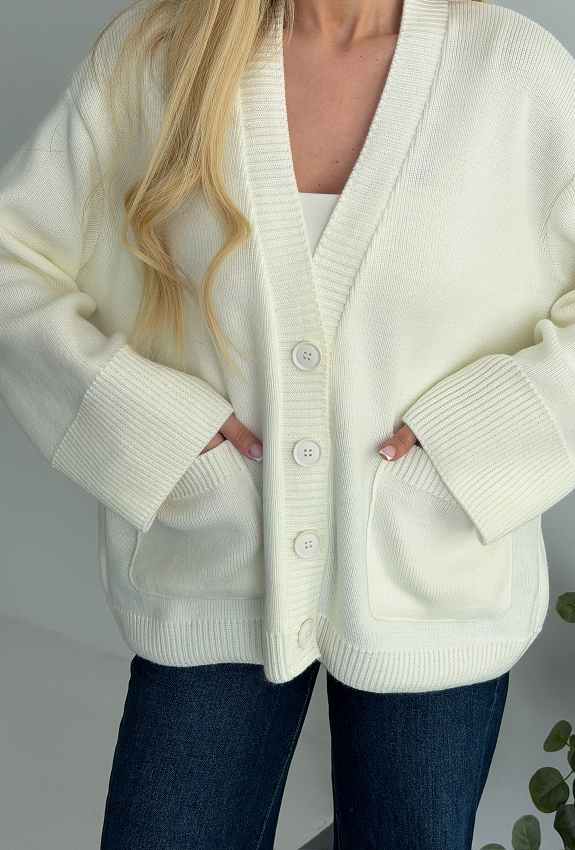 Кардиган вязка молочный. Maritel. Изображенние 5