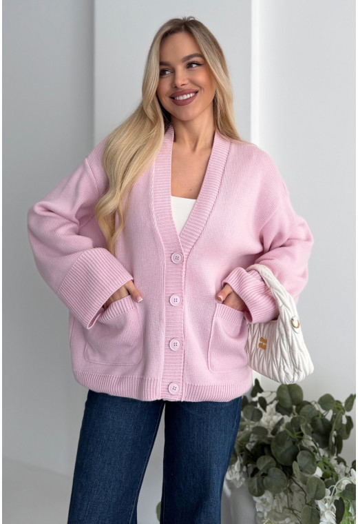 Кардиган вязка розовый. Maritel. Изображенние 3 Кардиган вязка розовый. Maritel. Изображенние 3