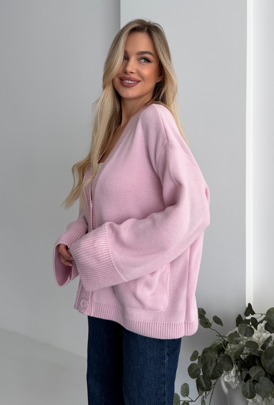 Кардиган вязка розовый. Maritel. Изображенние 3