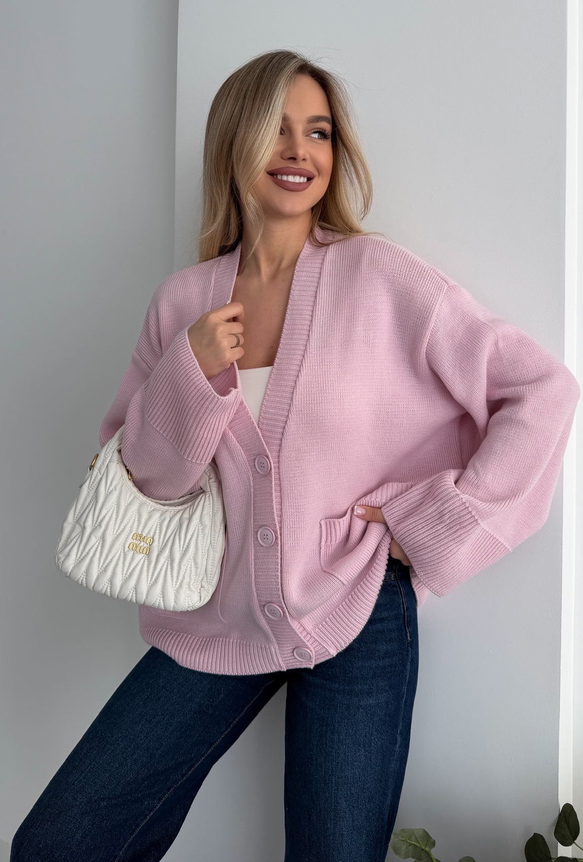 Кардиган вязка розовый. Maritel. Изображенние 5