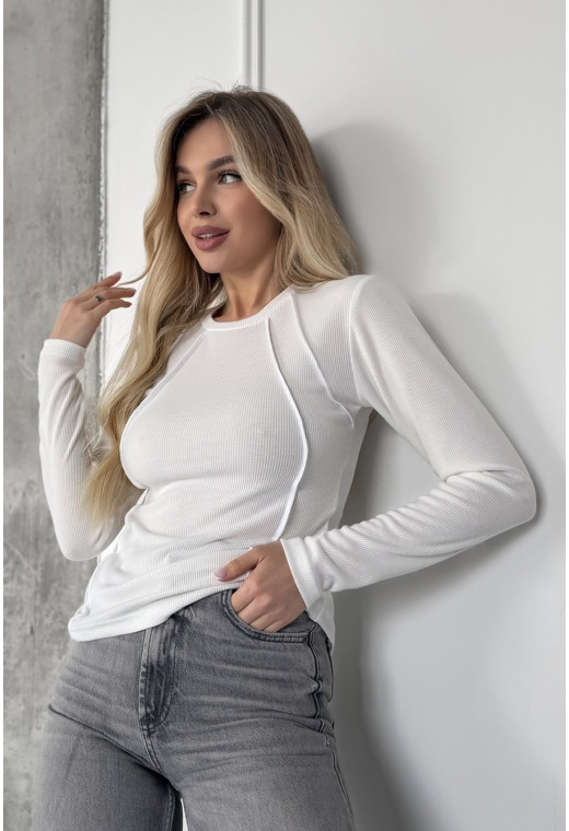 Лонгслив рубчик молоко. Maritel. Изображенние 9