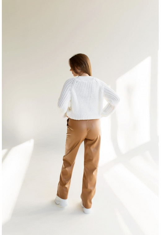 Коричневые брюки экокожа — 900709. Maritel. Изображенние 2 Коричневые брюки экокожа — 900709. Maritel. Изображенние 2