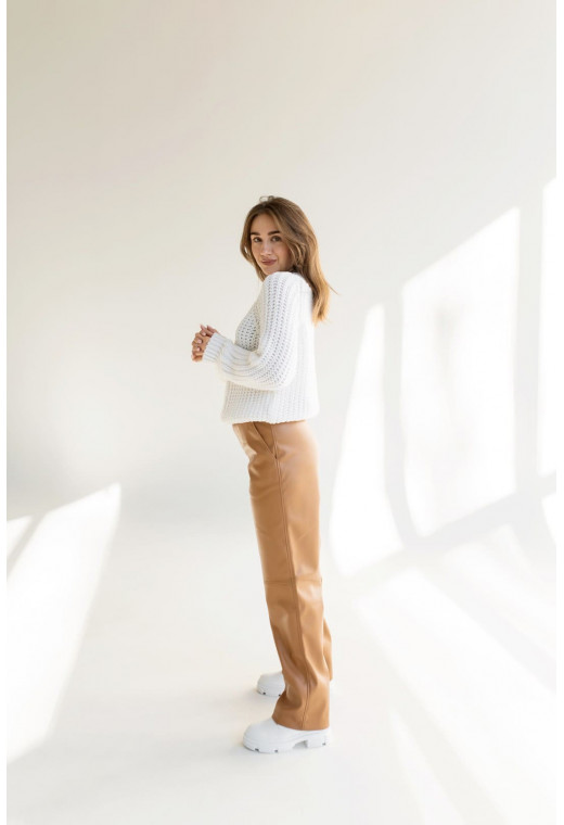 Коричневые брюки экокожа — 900709. Maritel. Изображенние 1 Коричневые брюки экокожа — 900709. Maritel. Изображенние 1