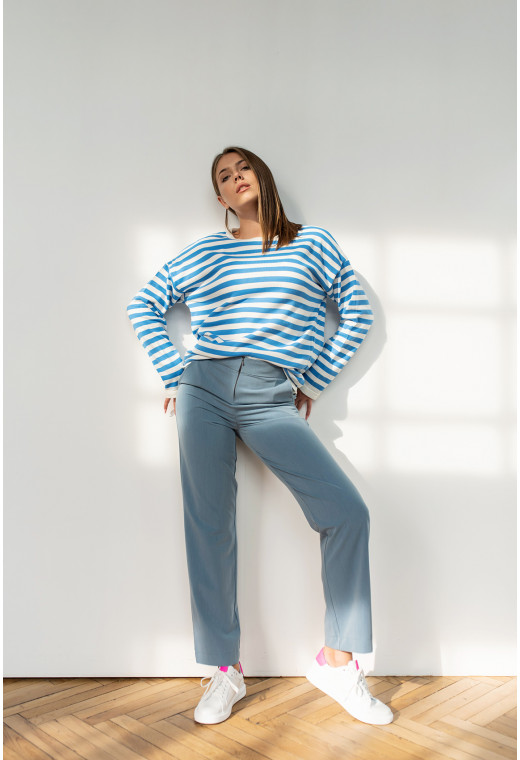 Блакитні штани з накладними кишенями — 920670. Maritel. Зображення 1 Блакитні штани з накладними кишенями — 920670. Maritel. Зображення 1