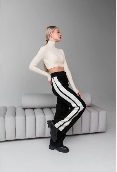 Черные брюки с лампасами. Maritel. Изображенние 5