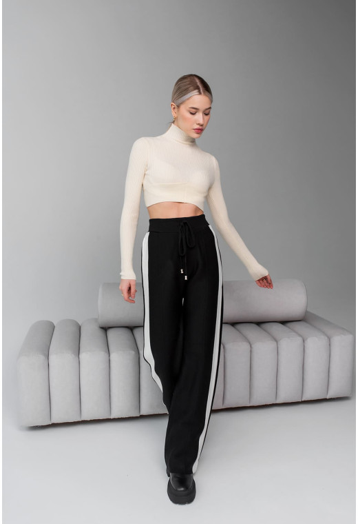 Черные брюки с лампасами — 963571. Maritel. Изображенние 2 Черные брюки с лампасами — 963571. Maritel. Изображенние 2