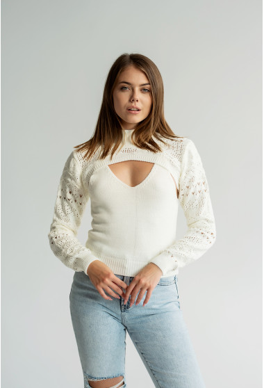 Майка + болеро молоко. Maritel. Зображення 7