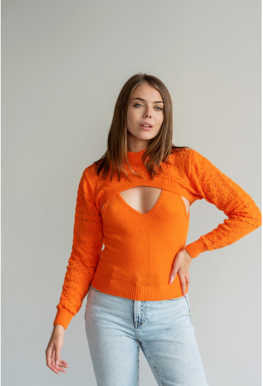 Помаранчева майка + болеро. Maritel. Зображення 3