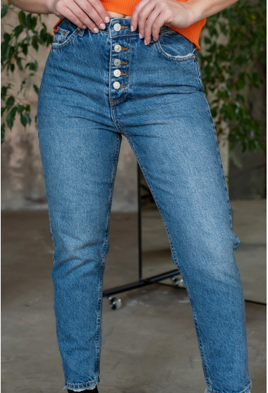 Синие джинсы Мом на пуговицах. Maritel. Изображенние 2