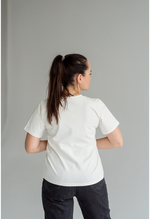 Біла класична футболка — 194506. Maritel. Зображення 2 Біла класична футболка — 194506. Maritel. Зображення 2