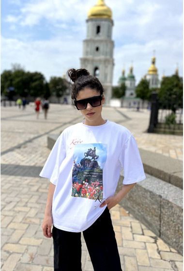 Белая футболка принт с Богданом Хмельницким . Maritel. Изображенние 1