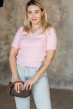 Рожева футболка в'язка косичка V виріз — 899207. Maritel Рожева футболка в'язка косичка V виріз — 899207. Maritel
