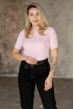 Рожева футболка в'язка косичка з круглим вирізом — 913171. Maritel Рожева футболка в'язка косичка з круглим вирізом — 913171. Maritel