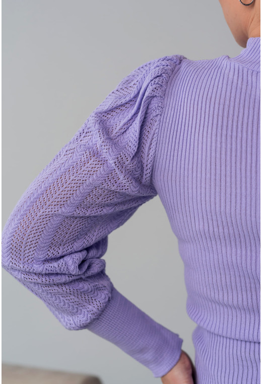 Лавандовий гольф з ажурним рукавом — 697598. Maritel. Зображення 2 Лавандовий гольф з ажурним рукавом — 697598. Maritel. Зображення 2