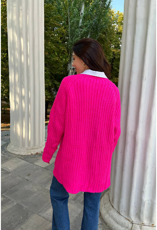 Кардиган без застібки рожевий неон — 671030. Maritel. Зображення 1 Кардиган без застібки рожевий неон — 671030. Maritel. Зображення 1