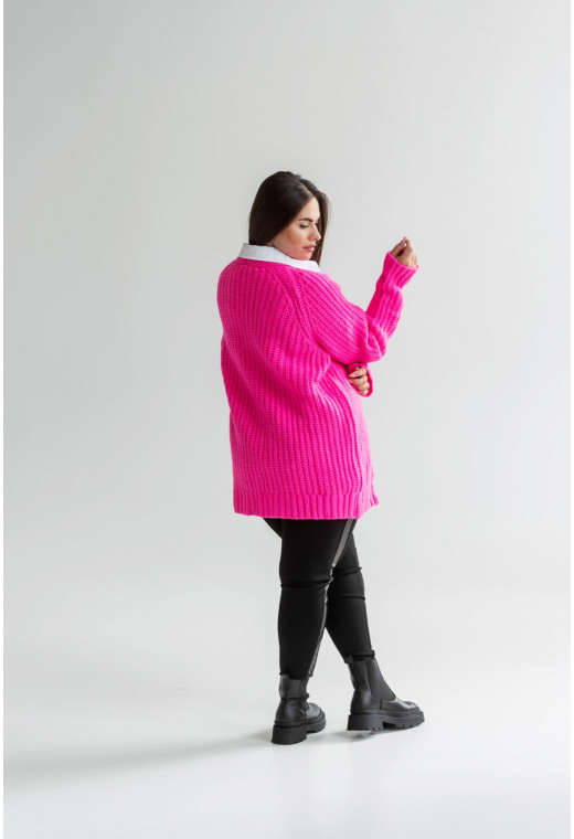 Кардиган без застібки рожевий неон — 671030. Maritel. Зображення 2 Кардиган без застібки рожевий неон — 671030. Maritel. Зображення 2
